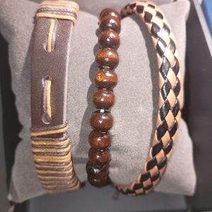 Brown and Black Bracelet Set